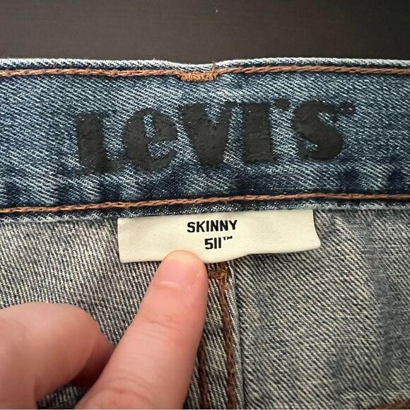 Levi's 511 Jeans Mens Size 29x32 Skinny Fit Classic Blue Denim 100% Cotton - Picture 10 of 15